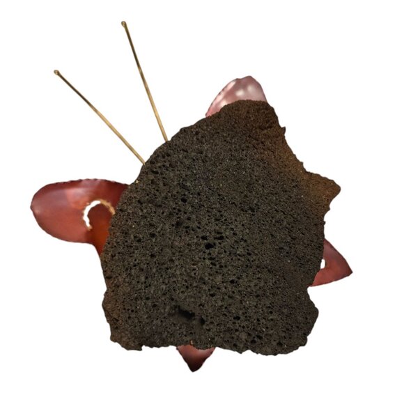 Metal Butterfly Sculpture Lava Rock Home Decor Art Vintage Mid Century Figurine - Picture 8 of 16